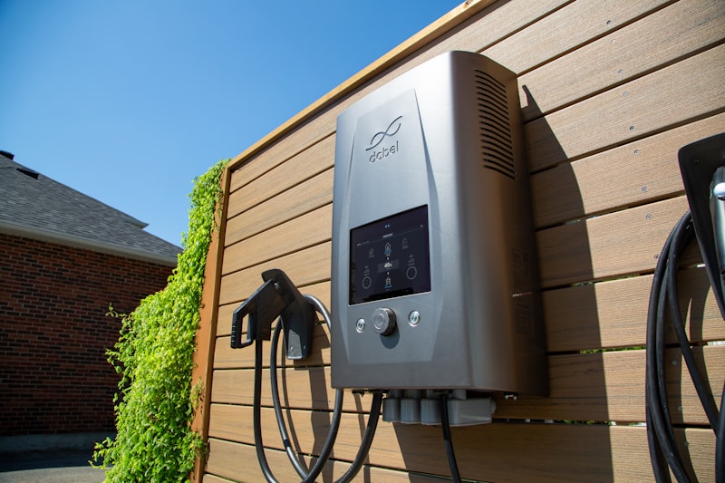 An EV charge point on a house wall