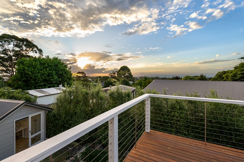 Timber garden decking