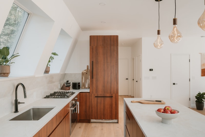 Fitted wooden kitchen units